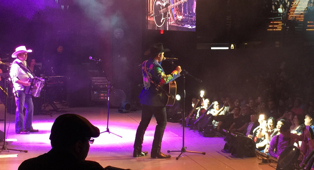 Leonardo Aguilar with Pepe Aguilar at The Greek Theatre